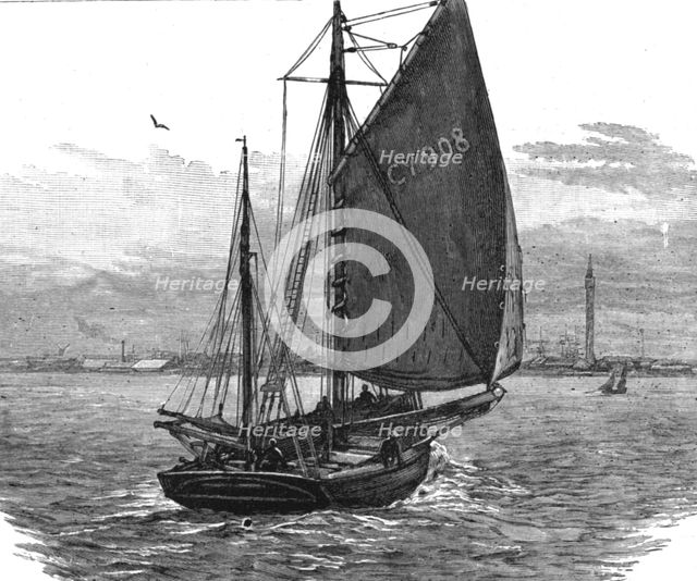 'Long-line fishing in the North Sea, Running into Grimsby for repairs', 1886.  Creator: Unknown.