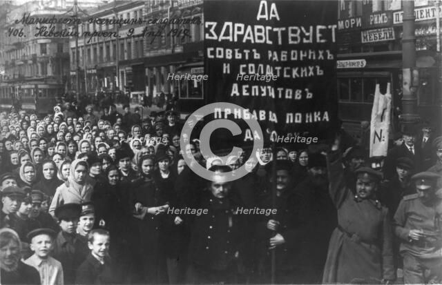 Long live the Council of Workmen's and Soldiers' Deputees! Russian Sailors and Women...April 9, 1917 Creator: Anonymous.