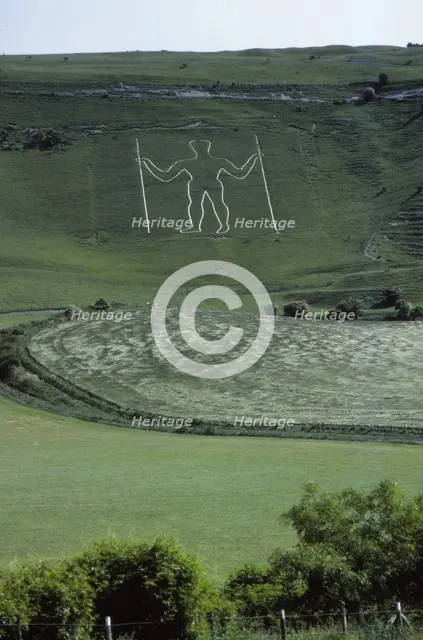 Long Man of Wilmington on South Downs, Sussex, 20th century. Artist: CM Dixon.