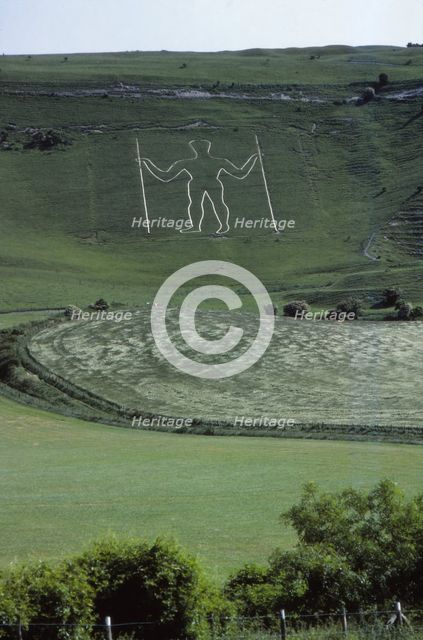 Long Man of Wilmington on South Downs, Sussex, 20th century. Artist: CM Dixon.