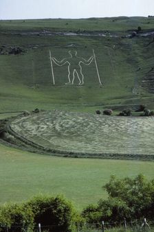 Long Man of Wilmington on South Downs, Sussex, 20th century. Artist: CM Dixon