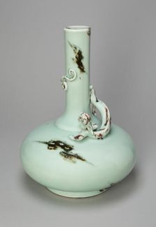 Long-Necked Vase with Encircling Dragon, Qing dynasty, Qianlong reign mark and period (1736-1795). Creator: Unknown