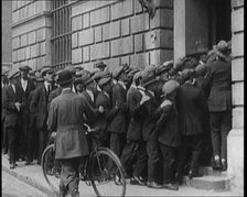 Long Queues of Irish Men Waiting to Enlist in the New Free State Army, 1922. Creator: British Pathe Ltd