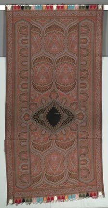 Long Shawl with Botehs, Black Center, and Lobed Arcades, 1855. Creator: Emile Frederic Herbert (French)