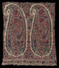 Long Shawl Fragment, 1820-1825. Creator: Unknown