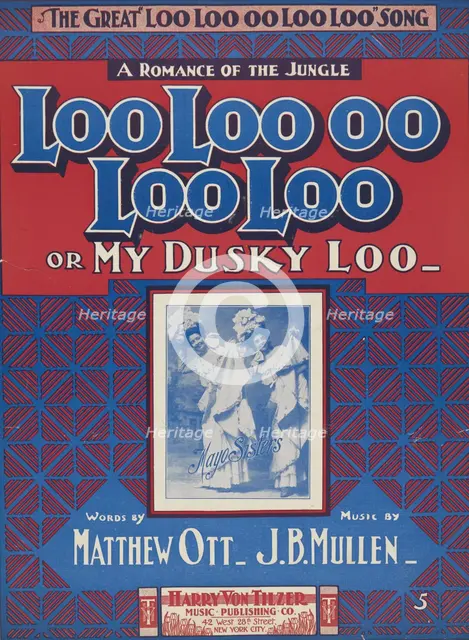 'Loo-loo-oo-loo loo or my dusky Loo', 1901. Creator: Unknown.