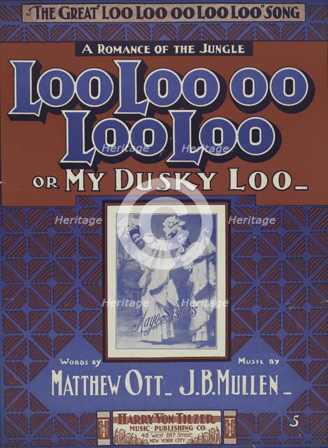 'Loo-loo-oo-loo loo or my dusky Loo', 1901. Creator: Unknown.