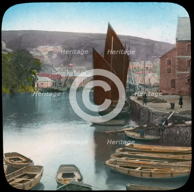 Looe, from the quay, Cornwall, late 19th or early 20th century. Artist: Church Army Lantern Department
