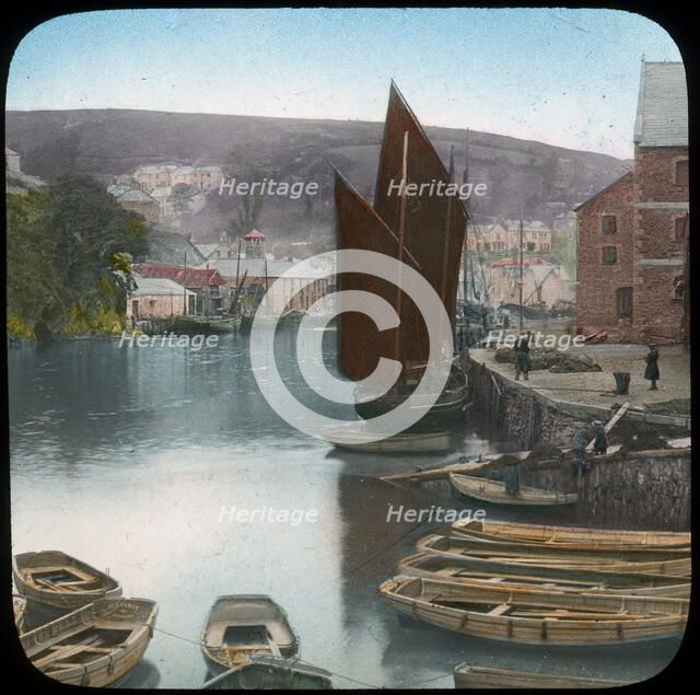 Looe, from the quay, Cornwall, late 19th or early 20th century. Artist: Church Army Lantern Department