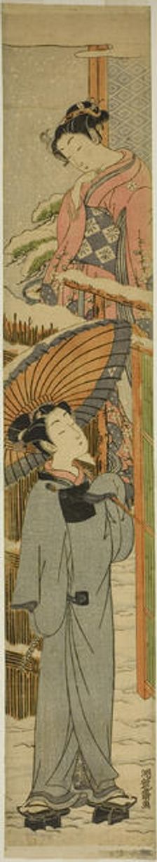 Looking through the Gate, c. 1771. Creator: Isoda Koryusai