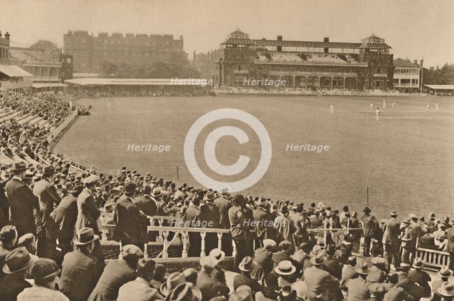 'Looking Towards The Pavilion From The Mound Stand At World-Famous Lord's', c1935. Creator: Unknown.