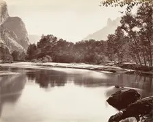 Looking Up Yosemite Valley, ca. 1872, printed ca. 1876. Creator: Carleton Emmons Watkins