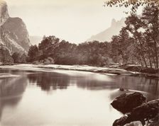 Looking Up Yosemite Valley, ca. 1872, printed ca. 1876. Creator: Carleton Emmons Watkins