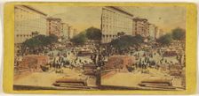 Looking up Broadway from the corner of Fulton st. showing ruins of Barnum's Museum, about 1864-1868. Creator: E. & H.T. Anthony
