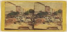 Looking up Broadway from the corner of Fulton st. showing ruins of Barnum's Museum, about 1864-1868. Creator: E. & H.T. Anthony