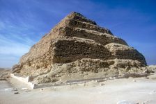 Looking up from the foot of Step Pyramid of King Djoser (Zozer), Saqqara, Egypt, c2600 BC. Artist: Imhotep