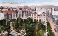 Looking up Hill Street from Central Square, Los Angeles, California, USA, 1915