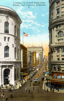 Looking up Powell Street, San Francisco, California, USA, 1926