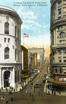 Looking up Powell Street, San Francisco, California, USA, 1926