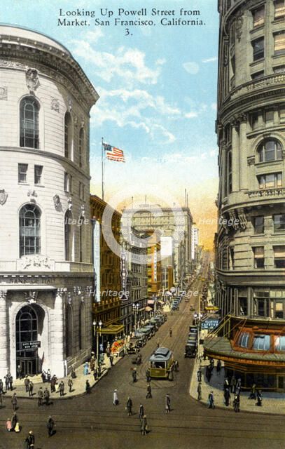 Looking up Powell Street, San Francisco, California, USA, 1926. Artist: Unknown