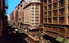 Looking west on 7th at Hill Street, Los Angeles, California, USA, 1953