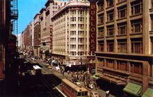Looking west on 7th at Hill Street, Los Angeles, California, USA, 1953