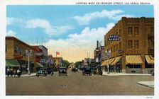 Looking West on Fremont Street, Las Vegas, Nevada postcard, 1932