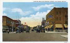Looking West on Fremont Street, Las Vegas, Nevada postcard, 1932