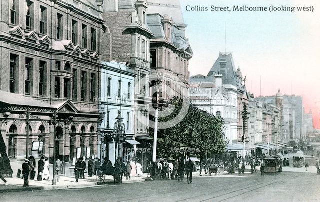 Looking west along Collins Street, Melbourne, Australia, 1912. Artist: Unknown