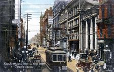 Looking west along King Street, Toronto, Canada, c1900s