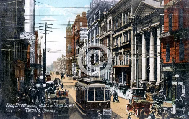 Looking west along King Street, Toronto, Canada, c1900s. Artist: Unknown