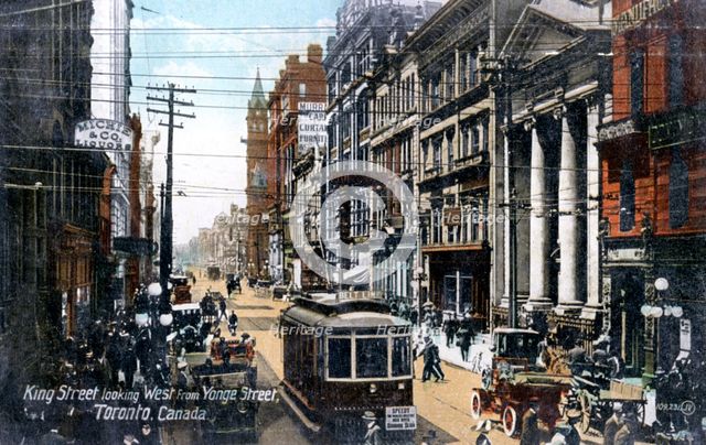 Looking west along King Street, Toronto, Canada, c1900s. Artist: Unknown