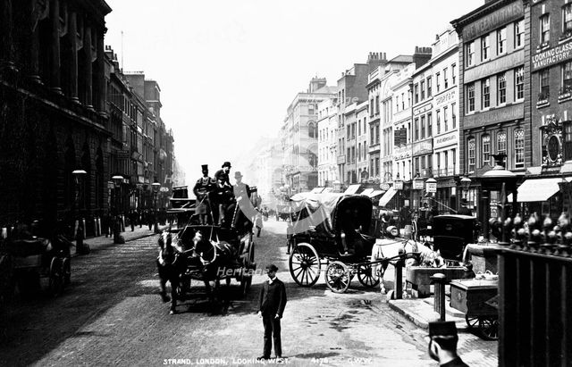 Looking west along the Strand, City of Westminster, London. Creator: Unknown.