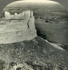 Looking Across Sugar Beet Fields, Platte River Valley, Scotts Bluff, Nebraska c1930s Creator: Unknown