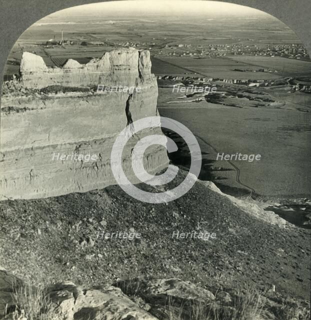 'Looking Across Sugar Beet Fields, Platte River Valley, Scotts Bluff, Nebraska', c1930s Creator: Unknown.