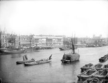 Looking across the Thames from Custom House, Lower Thames Street, City of London, GLA, 1880. Creator: Henry Taunt