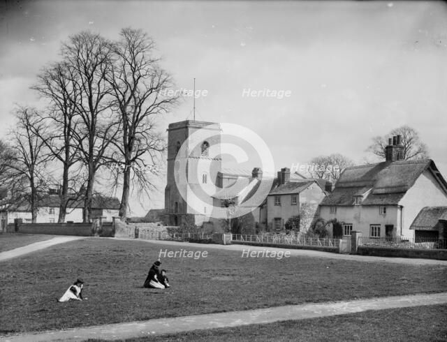 Looking across the village green, Sutton Courtenay, Vale of White Horse, Oxfordshire, 1890. Creator: Henry Taunt.
