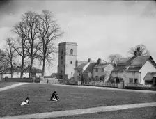 Looking across the village green, Sutton Courtenay, Vale of White Horse, Oxfordshire, 1890. Creator: Henry Taunt