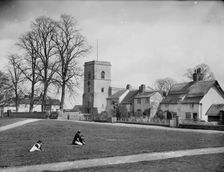 Looking across the village green, Sutton Courtenay, Vale of White Horse, Oxfordshire, 1890. Creator: Henry Taunt