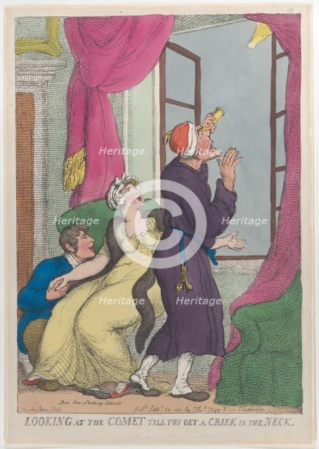 Looking at the Comet till You Get a Crick in the Neck, September 20, 1811., September 20, 1811. Creator: Thomas Rowlandson.