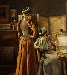 Looking at a Painting, 1891. Creator: Alfred Stevens