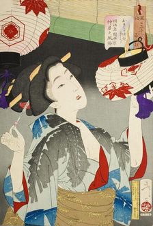 Looking Capable: The Appearance of a Kyoto Waitress of the Meiji Era, 1888. Creator: Tsukioka Yoshitoshi