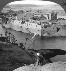 Looking down on the island of Philae and its temples, Egypt 1905.Artist: Underwood & Underwood