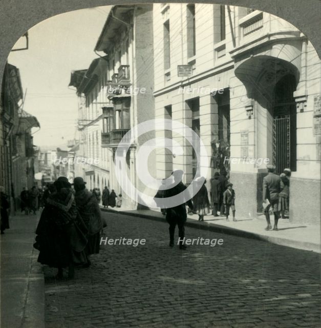 'Looking Down One of La Paz's Sloping Streets, Bolivia', c1930s. Creator: Unknown.