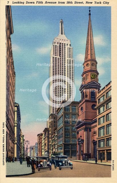 Looking down Fifth Avenue from 38th Street, New York City, New York, USA, 1933. Artist: Unknown