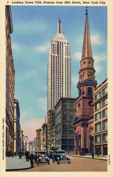 Looking down Fifth Avenue from 38th Street, New York City, New York, USA, 1933