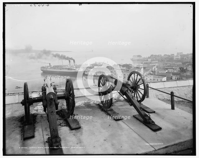 Looking down from old fort, Mackinac Island, Mich., c1908. Creator: Unknown.