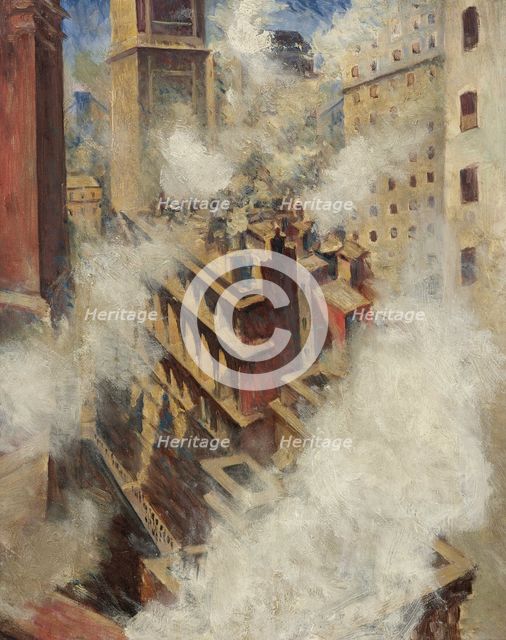 Looking Down Into Wall Street, 1919. Creator: Nevinson, Christopher Richard Wynne (1889-1946).