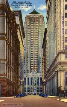 Looking down LaSalle Street, Chicago, Illinois, USA, 1941