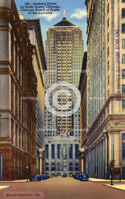 Looking down LaSalle Street, Chicago, Illinois, USA, 1941. Artist: Unknown